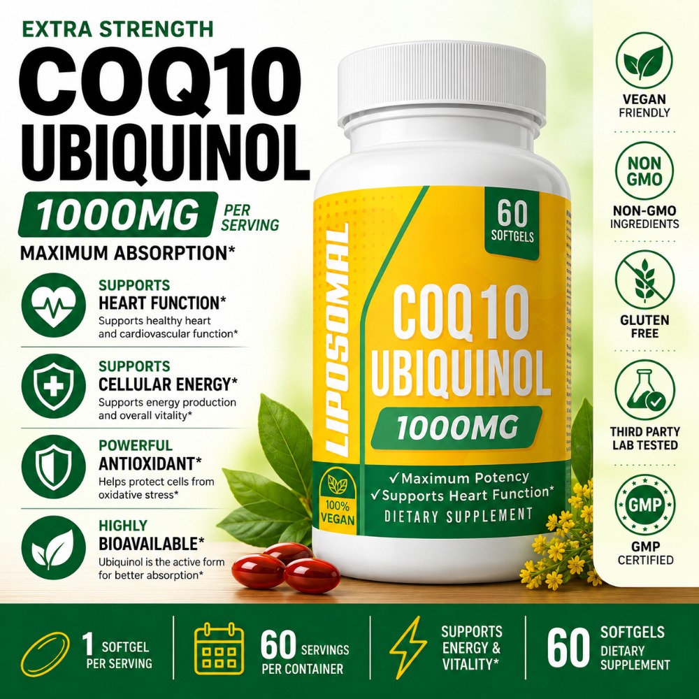 CoQ10 Ubiquinol 1000mg Vegano  - Coq10 Ubiquinol Softgel avaliação e preço